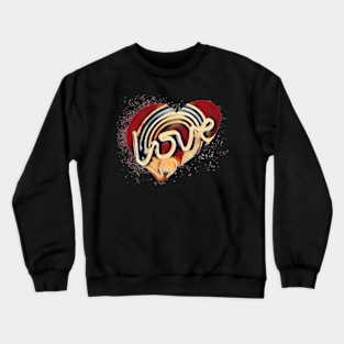 Valentine's day love heart art design Crewneck Sweatshirt